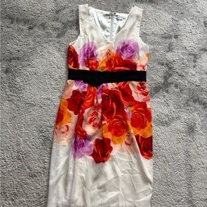 New York & Company Satin Cream Dress
